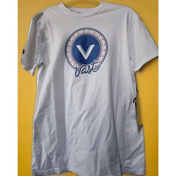 Vast Life Graphic T-Shirt Small White Surfing NWT A130 Excellent New Cotton - Picture 2 of 5